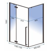 Sprchovací kút MAXMAX Rea FARGO 120x90 cm - čierny