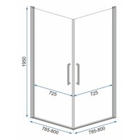 Sprchovací kút MAXMAX Rea RUBIK 80x80 cm - čierny