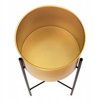 Kovový kvetináč LOFT - 21x21x60 cm - zlatý