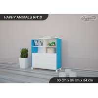 SKLADOM: Detský úložný regál - TYP 10 - NÍZKY - biely