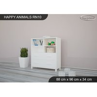 SKLADOM: Detský úložný regál - TYP 10 - NÍZKY - biely