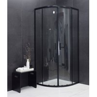 Sprchovací kút maxmax MEXEN RIO transparent - štvrťkruh 90x90 cm - BLACK, 863-090-090-70-00