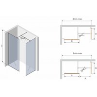 Sprchovací kút maxmax WALK-IN 70x80 cm