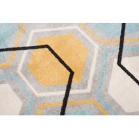 Kusový koberec AZUR plást - sivý / tyrkysový / oranžový