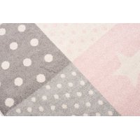 Kusový koberec AZUR srdiečka a hviezdičky - sivý/ružový/biely