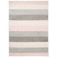 Kusový koberec AZUR pruhy - biely/ružový/sivý