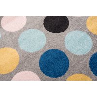 Kusový koberec AZUR bodky - sivý/tyrkysový/ružový