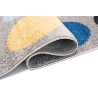 Kusový koberec AZUR bodky - šedý/tyrkysový/ružový