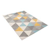 Kusový koberec AZUR trojuholníky typ A - šedý/žltý/tyrkysový