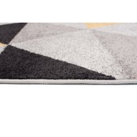 Kusový koberec AZUR trojuholníky typ E - čierny / sivý / žltý