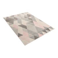 Kusový koberec AZUR trojuholníky typ F - šedý/ružový