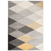 Kusový koberec AZUR vlajočky - sivý / žltý