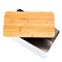 Kovový chlebník s dreveným vrchnákom STAR - biely lesklý