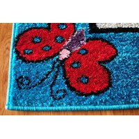 Detský koberec ROZPRÁVKOVÝ LES - tyrkysový