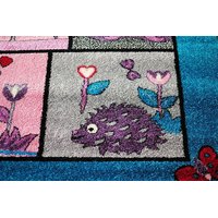 Detský koberec ROZPRÁVKOVÝ LES - tyrkysový