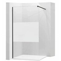 Kúpeľňová pevná zástena maxmax KIOTO BLACK 120 cm - číre / mat