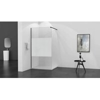 Kúpeľňová pevná zástena maxmax KIOTO BLACK 120 cm - číre / mat