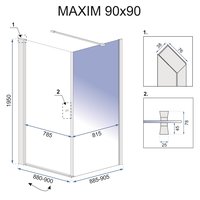Sprchový kout MAXIM 90x90 cm