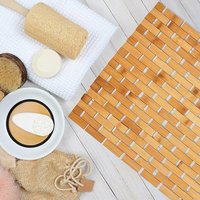 Kúpeľňová mozaiková bambusová predložka 40x60 cm