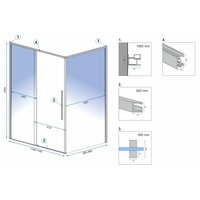 Sprchovací kút MAXMAX Rea SOLAR 120x90 cm - zlatý