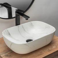 Keramické umývadlo MAXMAX Rea BELINDA MARBLE - svetlo šedé - imitácia mramoru