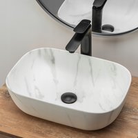 Keramické umývadlo MAXMAX Rea BELINDA MARBLE - svetlo šedé - imitácia mramoru