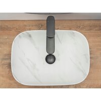 Keramické umývadlo MAXMAX Rea BELINDA MARBLE - svetlo šedé - imitácia mramoru