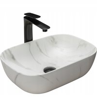 Keramické umývadlo MAXMAX Rea BELINDA MARBLE - svetlo šedé - imitácia mramoru
