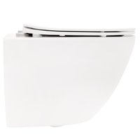 Závesné WC MAXMAX Rea Carlo mini RIMLESS + Duroplast sedátko flat - biele