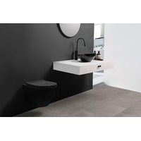 Závesné WC MAXMAX Rea Carlo mini RIMLESS + Duroplast sedátko flat - čierne matné
