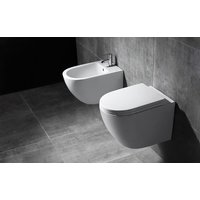 Závesné WC MAXMAX Rea Carlo mini RIMLESS + sedátko basic - biele