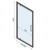 Nástenný sprchovací kút MAXMAX Rea RAPID swing 90x80x90 cm - čierny