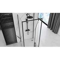 Nástenný sprchovací kút MAXMAX Rea RAPID swing 90x80x90 cm - čierny