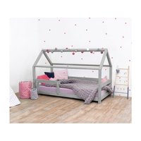 Detská Domčekové posteľ z masívu 200x120 cm TEREZA sa zábranami