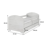 SKLADOM: Detská posteľ Disney - MACKO PÚ - Black and White 140x70 cm