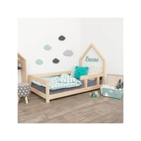Detská Domčekové posteľ z masívu 200x120 cm Poppy sa zábranami