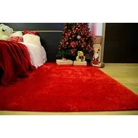 Detský plyšový koberec ČERVENÝ