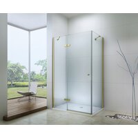 Sprchovací kút ROMA 100x100 cm - zlatý - číre sklo