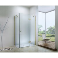 Sprchovací kút ROMA 110x100 cm - zlatý - číre sklo