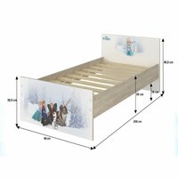 Detská posteľ MAX - 200x90 cm - RUŽOVÁ BALETKA - biela