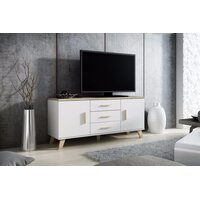 Komoda LEILA 2D3S - 150x69x45 cm - biela / dub sonoma