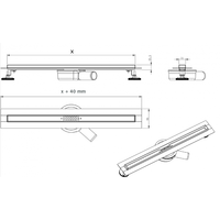 Sprchový žľab MAXMAX Mexen FLAT 360 SLIM - zlatý, 1541060
