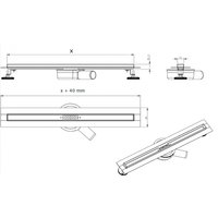 Sprchový žlab MAXMAX Mexen FLAT 360 SLIM - zlatý, 1541080