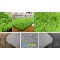 Plyšový detský koberec TMAVO ZELENÝ