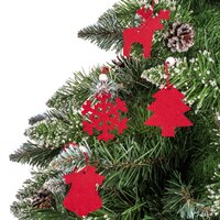 Vianočné látkové závesné ozdoby na stromček 16 ks - červené
