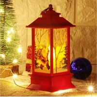 Vianočný lucernička s LED sviečkou 8x8x20 cm - červená