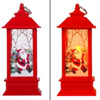Vianočný lucernička s LED sviečkou 8x8x20 cm - červená
