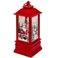 Vianočný lucernička s LED sviečkou 8x8x20 cm - červená