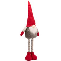 Vianočný škriatok 78 cm - šedo / červený - výškovo nastaviteľný