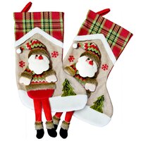 Vianočné závesná ponožka so Santom na malé darčeky - 53x30 cm
